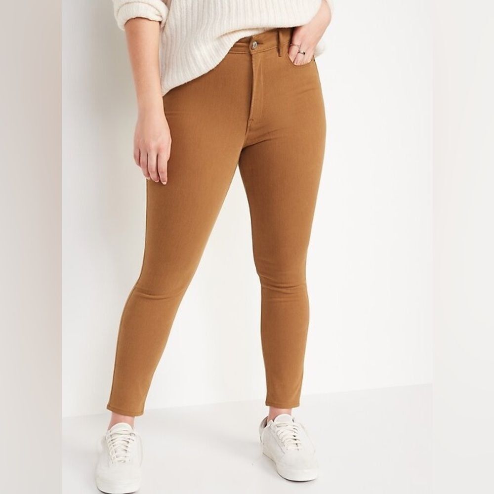 Old Navy Rockstar Mustard Brown High Rise Skinny Jeans Size 10